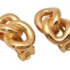 Authentic Christian Dior Vintage Clip-On Earrings Gold Plating CD 8166I