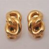 Authentic Christian Dior Vintage Clip-On Earrings Gold Plating CD 8166I