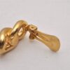 Authentic Christian Dior Vintage Clip-On Earrings Gold Plating CD 8166I