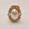 Authentic Christian Dior Rhinestone Imitation Pearl Clip-on Earrings Gold 8378J