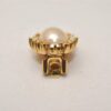 Authentic Christian Dior Rhinestone Imitation Pearl Clip-on Earrings Gold 8378J