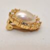 Authentic Christian Dior Rhinestone Imitation Pearl Clip-on Earrings Gold 8378J