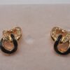 Authentic Christian Dior Clip-On Earrings Rhinestone Gold Plated CD 8678I