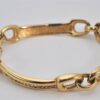 Authentic Christian Dior Rhinestone Chain Bracelet Gold Tone CD 8862K