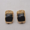 Authentic Christian Dior Clip-On Earrings Gold Plated Rhinestone CD 9234I