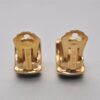 Authentic Christian Dior Clip-On Earrings Gold Plated Rhinestone CD 9234I