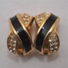 Authentic Christian Dior Clip-On Earrings Rhinestone Gold Plated CD 9382I