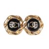 Chanel Gold CC Sunburst Stud Earrings