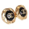 Chanel Gold CC Sunburst Stud Earrings