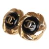 Chanel Gold CC Sunburst Stud Earrings