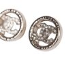 Chanel Silver CC Circle Stud Earrings