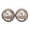 Chanel Silver CC Circle Stud Earrings