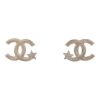 Chanel Gold and Crystal CC Star Stud Earrings