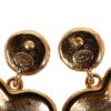 Chanel Heart Shaped CC Black Enamel, Faux Pearl, and Gold Metal Earrings