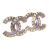 Chanel Gold and Crystal CC Stud Earrings