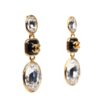 Chanel CC Crystal Dangle Earrings Gold Hardware