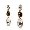 Chanel CC Crystal Dangle Earrings Gold Hardware