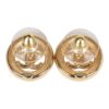 Chanel CC Round Stud Earrings White/Black Enamel Gold Hardware