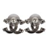 Chanel Small Crystal CC Stud Earrings Silver Hardware