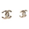 Chanel CC Crystal Stud Earrings Light Gold Hardware