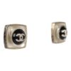 Chanel Crystal CC Square Pearl Stud Earrings Light Gold Hardware