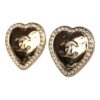 Chanel Small CC Crystal Heart Earrings Gold Hardware