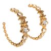 Chanel CC Crystal Hoop Earrings Gold Hardware