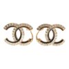 Chanel Crystal CC Earrings Black Enamel & Gold Hardware