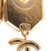 Chanel CC Buckle Dangle Earrings Black Leather Gold Hardware