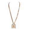 Chanel Gold Tone and Resin CC Square Pendant Necklace