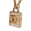 Chanel Gold Tone and Resin CC Square Pendant Necklace