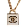 Chanel Gold Tone and Resin CC Square Pendant Necklace