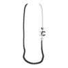 Chanel Black and White CC Logo Faux Pearl Glass Beads Long Necklace