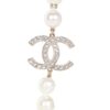 Chanel Gold CC Faux Large Pearl Crystal Necklace