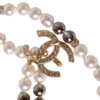 Chanel Long Pearl Necklace with Clear Gripoix, Strass, and Gold