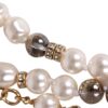 Chanel Long Pearl Necklace with Clear Gripoix, Strass, and Gold