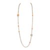 Chanel CC Beaded Sautoir Long Chain Necklace Orange Gold Metal