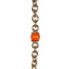 Chanel CC Beaded Sautoir Long Chain Necklace Orange Gold Metal