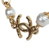 Chanel CC Gold Pearl Necklace Gold Hardware