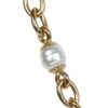 Chanel CC Gold Pearl Necklace Gold Hardware