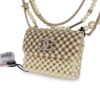 Chanel Pearl Flap Bag Pendant Necklace Light Gold Hardware