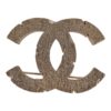 Chanel Textured CC Brooch Light Gold Metal