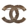 Chanel Textured CC Brooch Light Gold Metal