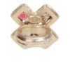 Chanel Gold CC Multicolor Gripoix Cross Ring