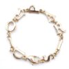 Authentic Christian Dior Chain Bracelet Gold Tone CD Box J2862