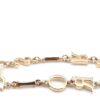 Authentic Christian Dior Chain Bracelet Gold Tone CD Box J2862