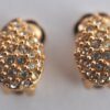 Authentic Christian Dior Vintage Rhinestone Earrings Gold Tone CD K4512