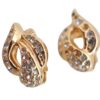 Authentic Christian Dior Rhinestone Clip-On Earrings Gold Plating CD K5825