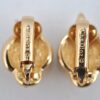 Authentic Christian Dior Rhinestone Clip-On Earrings Gold Plating CD K5825