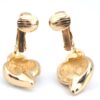 Authentic Christian Dior Rhinestone Clip-On Earrings Gold Plating CD K5825